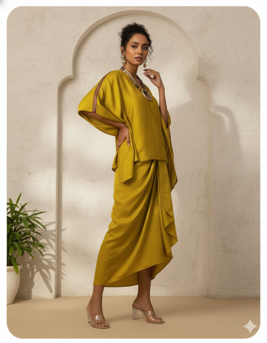 Mustard Yellow Drape Co-ord Set